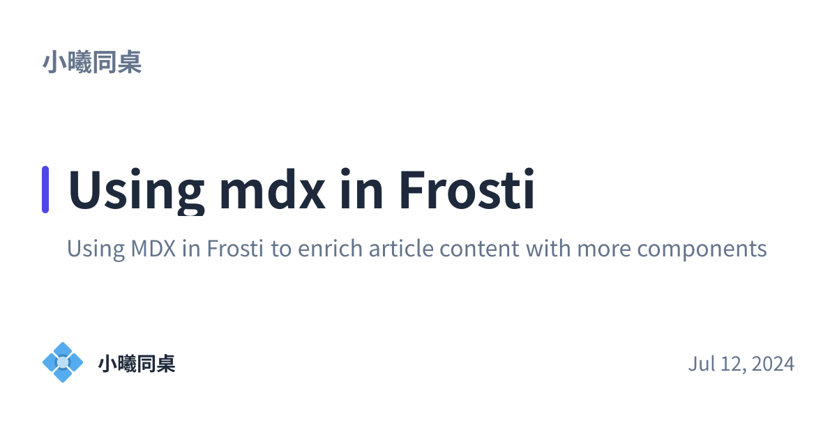Share preview for Using mdx in Frosti
